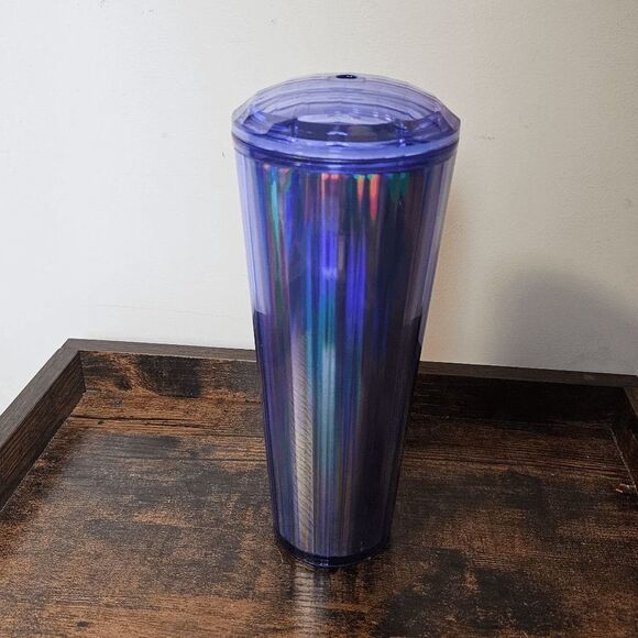 Starbucks Periwinkle Kaleidoscope Cold Cup Domed Venti Ridged Geodesic Lid Purpl - Picture 4 of 4